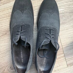 John Varvatos Dark Gray Suede Derbys